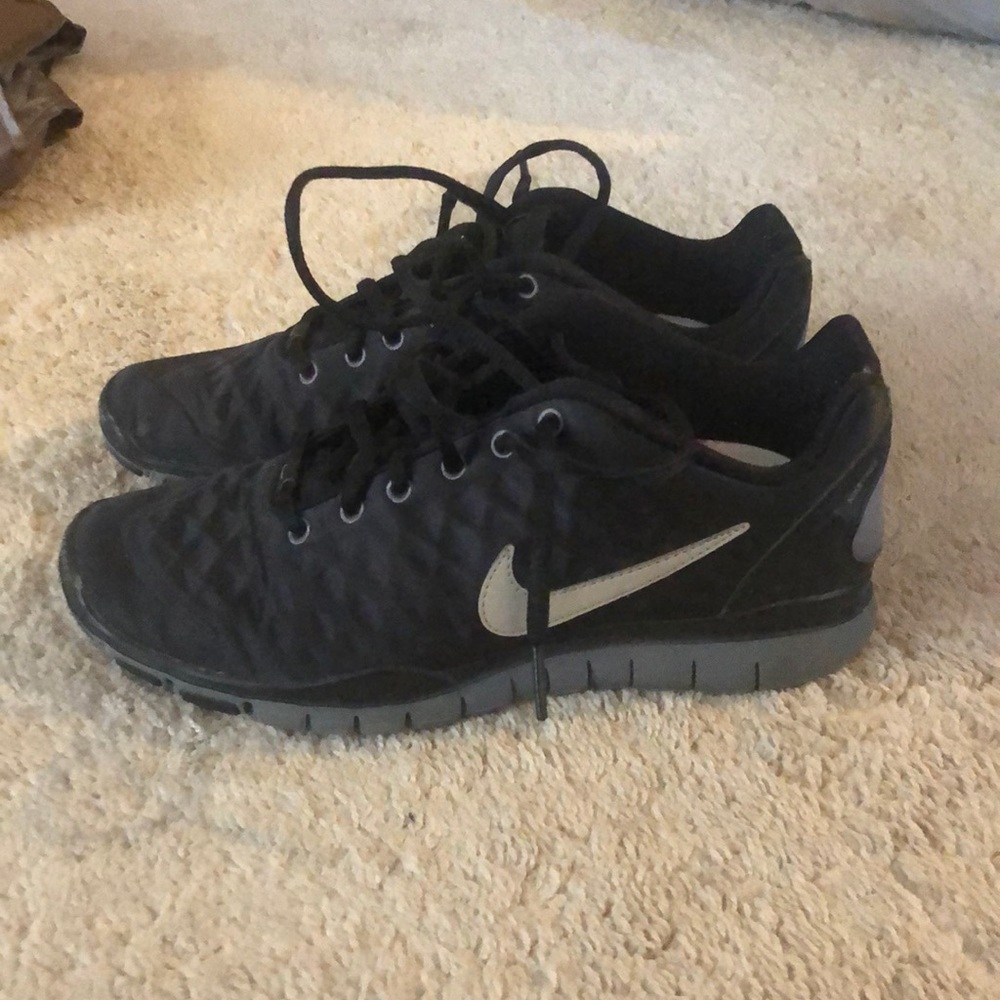 Black Nike running shoes